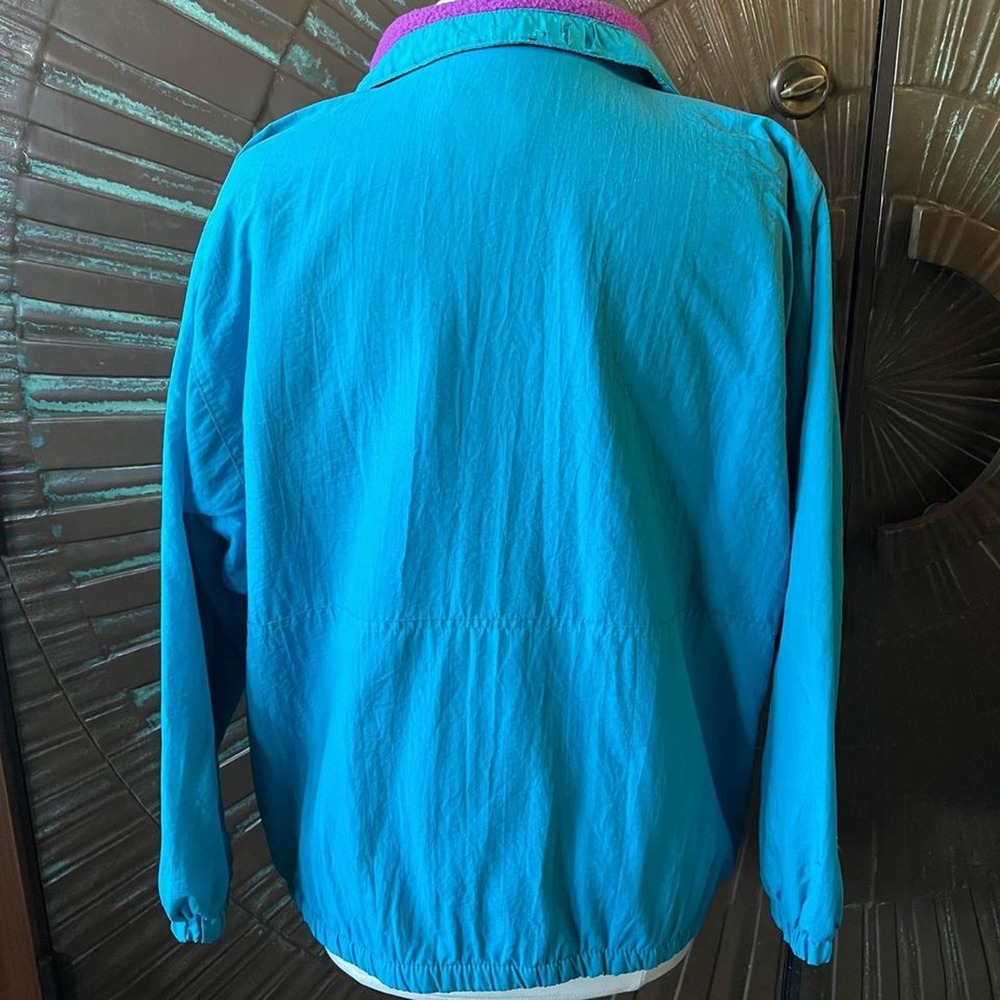 Vintage Pacific Trail Sport Windbreaker Jacket Teal Purple Fleece Lined Large - Picture 6 of 10